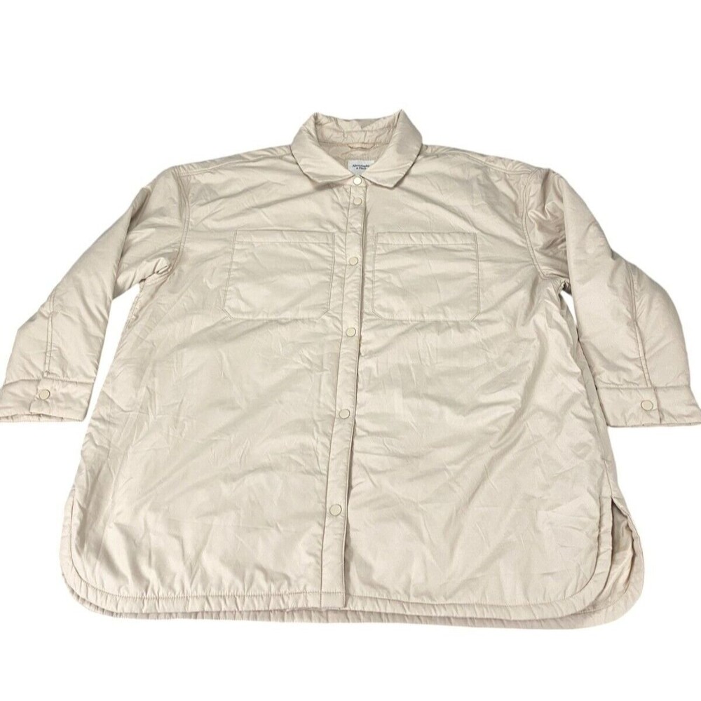Abercrombie & Fitch Shirt Jacket Shacket Womens‎ XL Beige